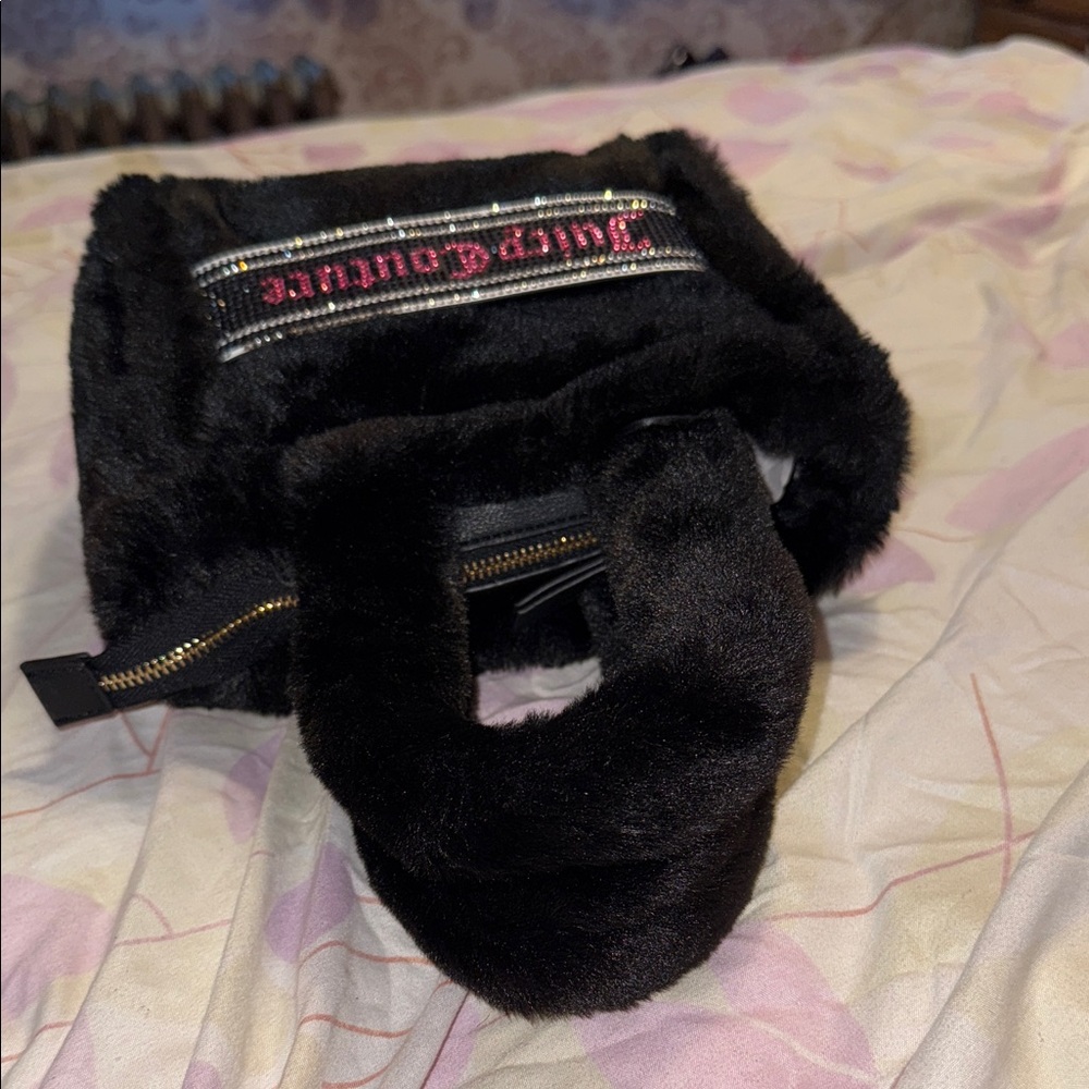 Juicy Couture Black Faux Fur Tote Bag - Picture 5 of 7